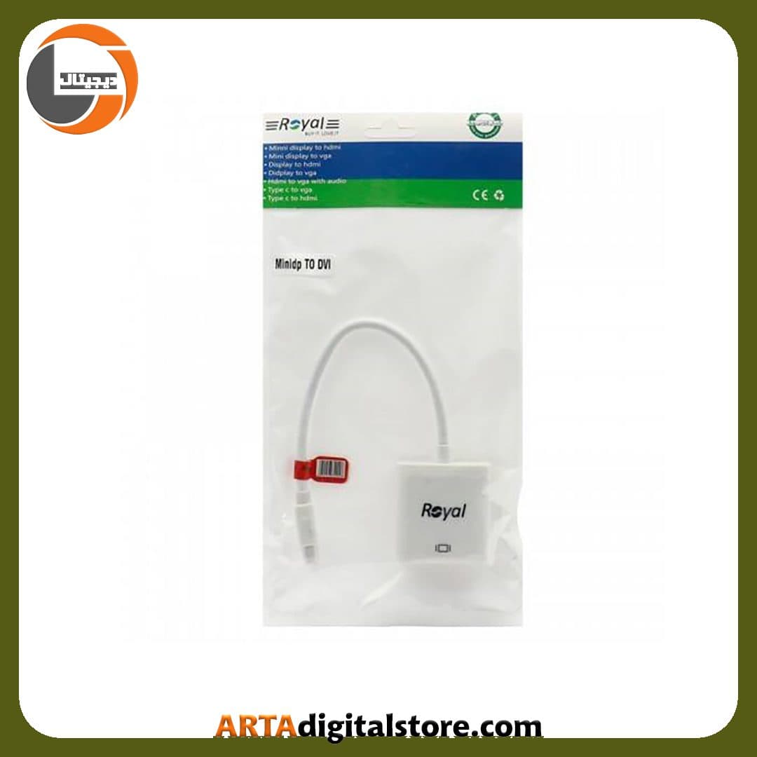 تبدیل Mini Display To DVI-D Royal White — تصویر ۲