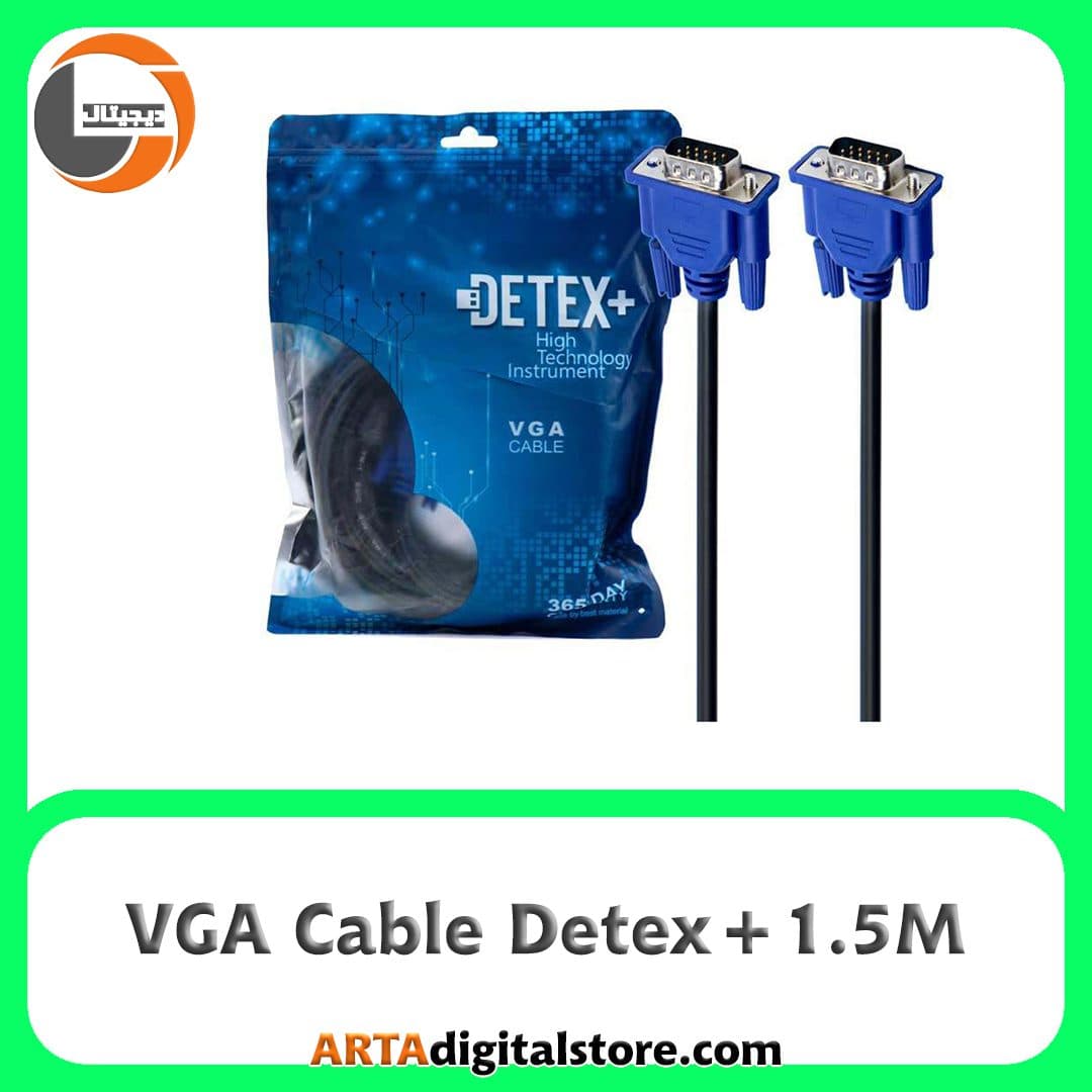 کابل VGA Cable Detex+ Black طول 1.5m