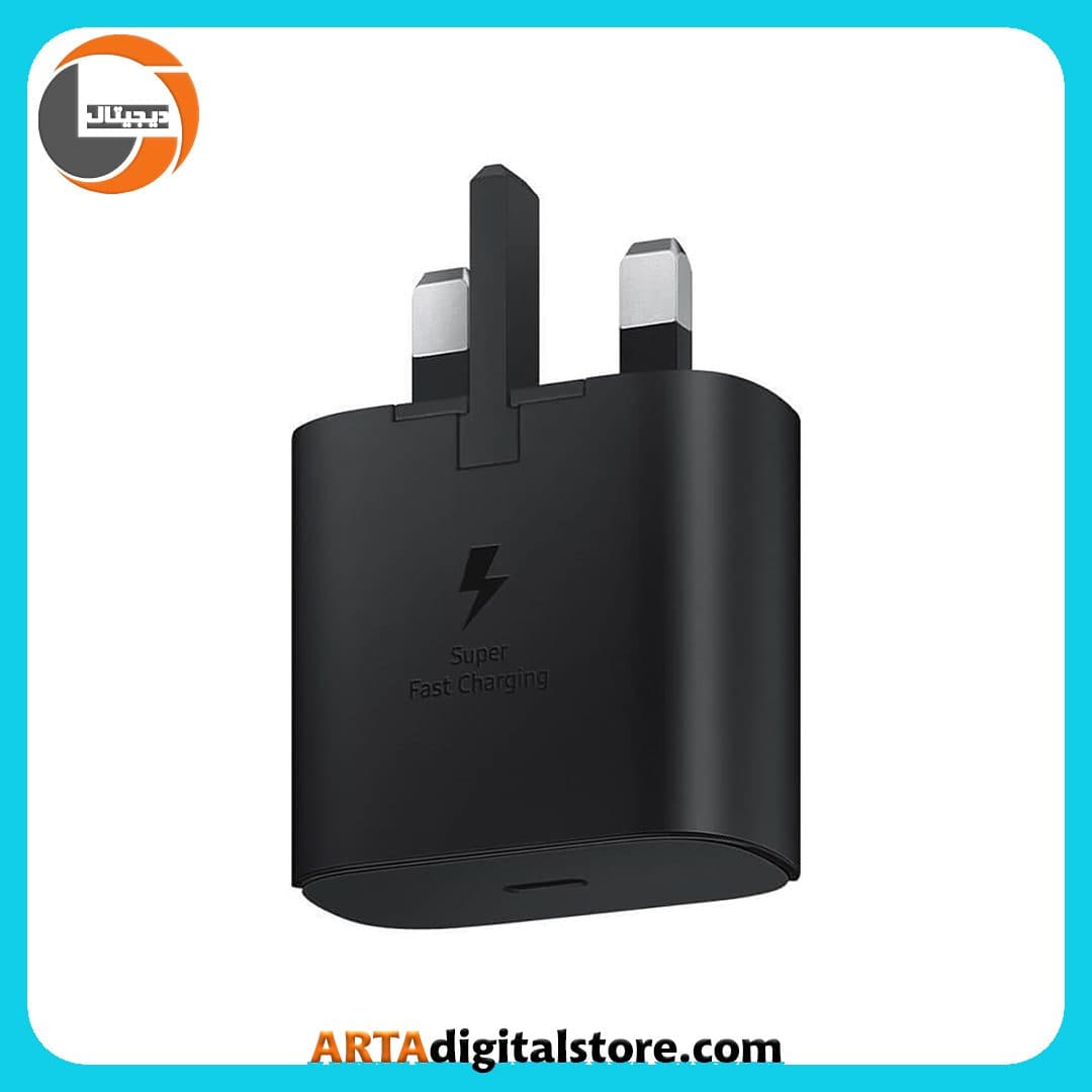 شارژر سه پین 25 وات سامسونگ به همراه کابل Samsung Adapter 3Pin Type-C 25W With Type- C Cable Black — تصویر ۳
