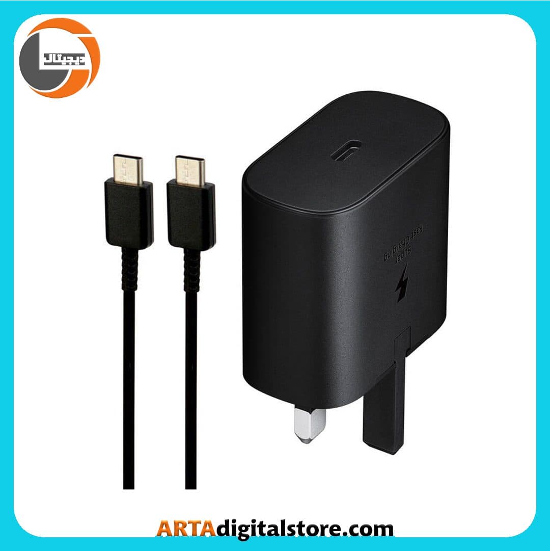 شارژر سه پین 25 وات سامسونگ به همراه کابل Samsung Adapter 3Pin Type-C 25W With Type- C Cable Black — تصویر ۴