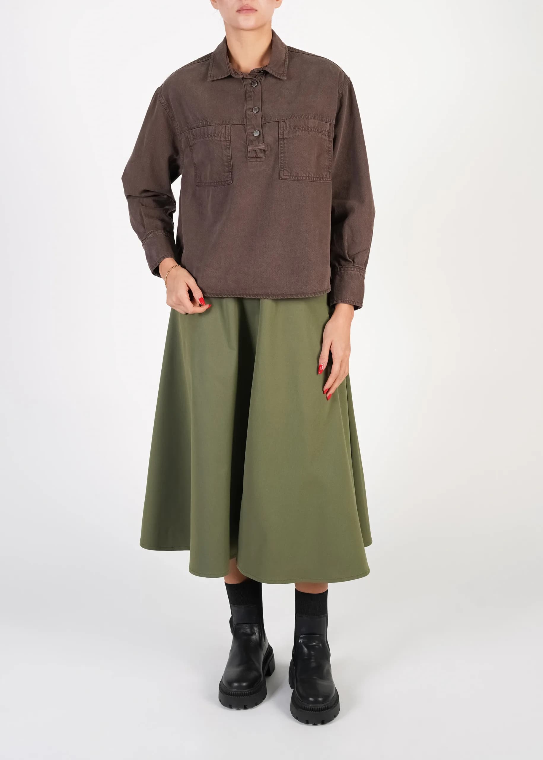 بلوز جین قاپک نیمه — تصویر ۲