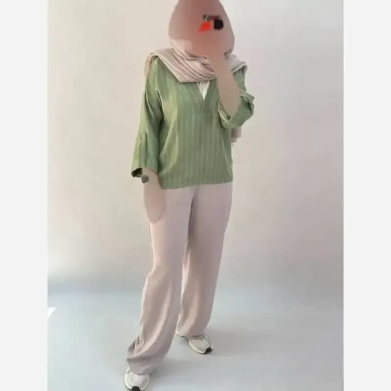 شومیز دیپلمات مدل رستا لینن شانتون فری سایز — تصویر ۴