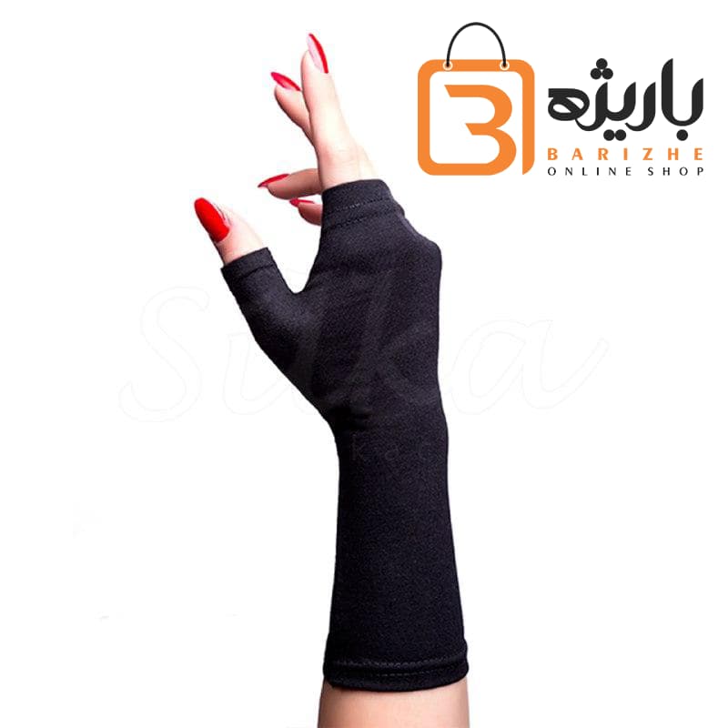دستکش زنانه بلند نیمه انگشت