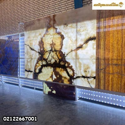 سنگ اسلب مرمر سفید نور گذر