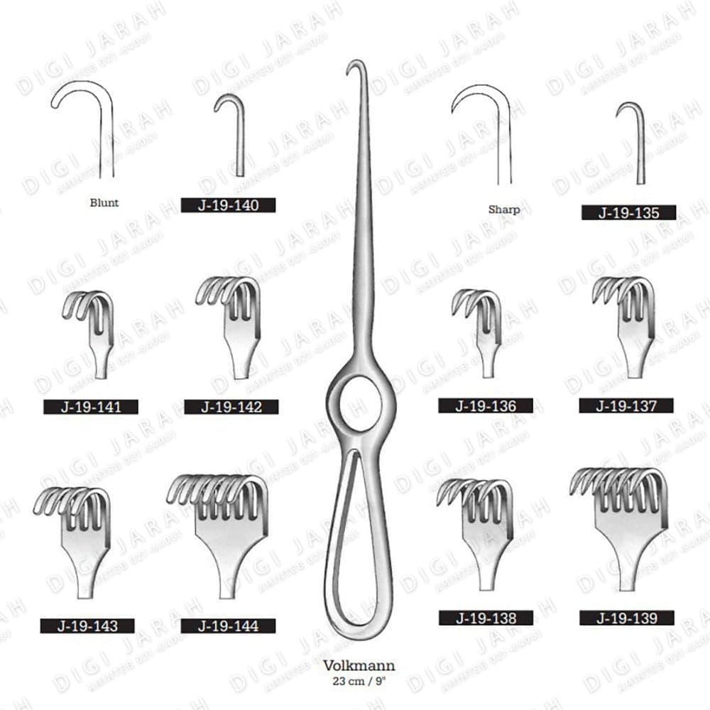 اکارتور چنگکی دستی 6شاخ تیز J-19-139 surgicon