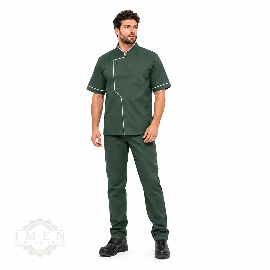 لباس کار روپوش گارسونی سبز کد 342