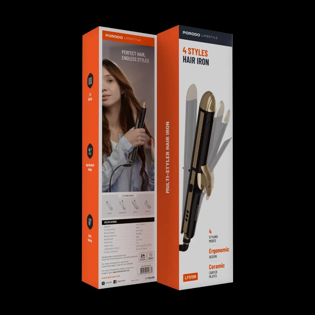 حالت دهنده مو 4حالته برند پرودو Porodo Lifestyle 4 Style Hair Iron LFST109 — تصویر ۷