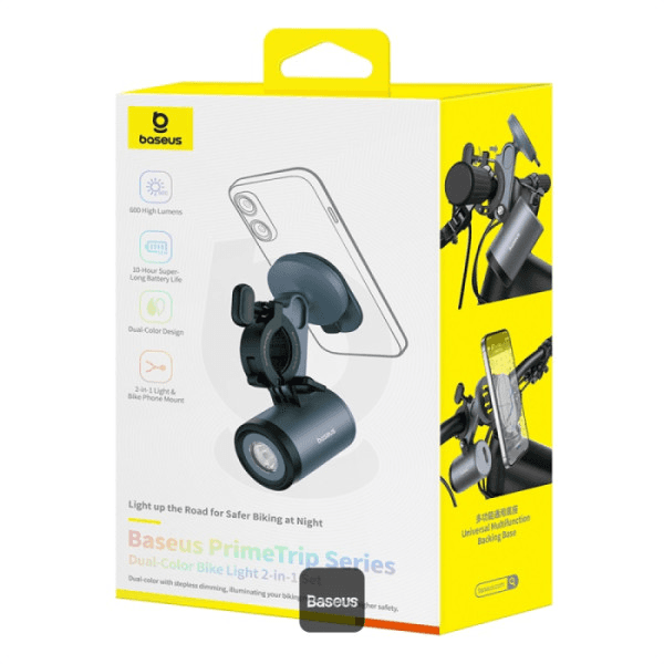 هولدر و نگهدارنده مگنتی دوچرخه با چراغ 600 لومن و ضدآب IP68 و چراغ قوه بیسوس مدل Baseus PrimeTrip 2-in-1 BS-CG025 — تصویر ۴