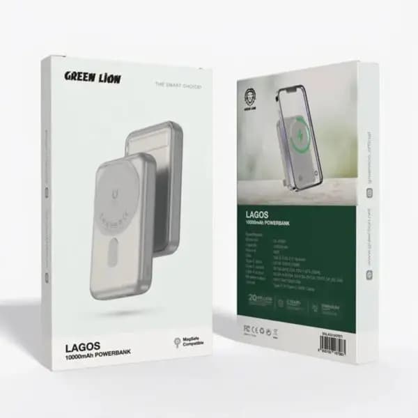 پاوربانک 10000 هزار مگسیف 20 وات گرین لاین Green Lion Lagos — تصویر ۲