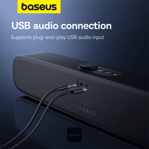اسپیکر بلوتوث ۵ وات و نورپردازی RGB بیسوس مدل Baseus AeQur DS10 Sound Positioning Acoustics A20054402111-00 — تصویر ۴