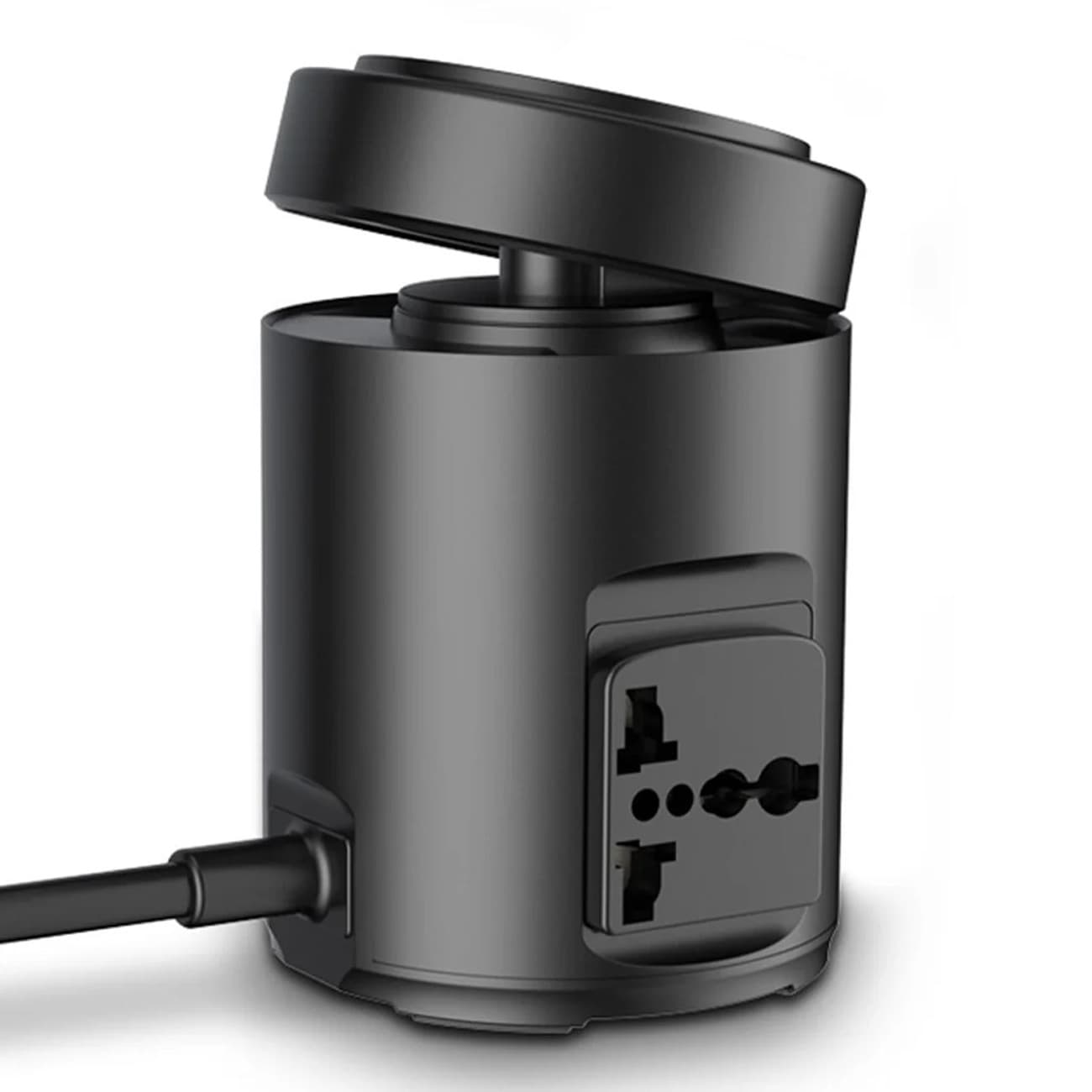 شارژر وایرلس رومیزی 15 وات و چندراهی برق 2200 وات پاورولوژی Powerology MagSafe Power Hub PWCUQC014 — تصویر ۲