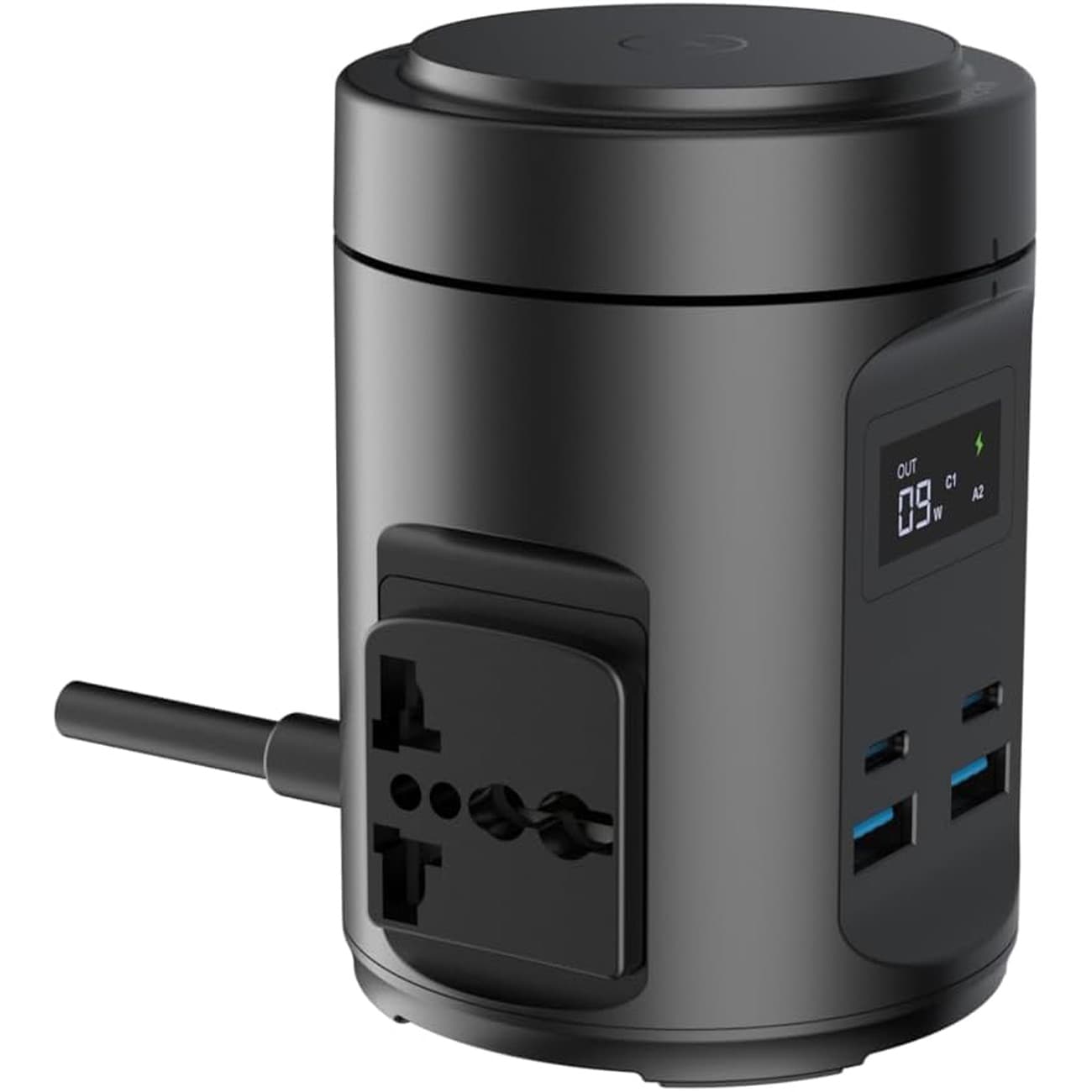 شارژر وایرلس رومیزی 15 وات و چندراهی برق 2200 وات پاورولوژی Powerology MagSafe Power Hub PWCUQC014 — تصویر ۶