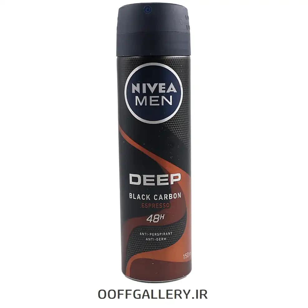 اسپری ضد تعریق مردانه نیوآ دیپ بلک کربن اسپرسو | Nivea Men Deep Black Carbon Espresso 150ml