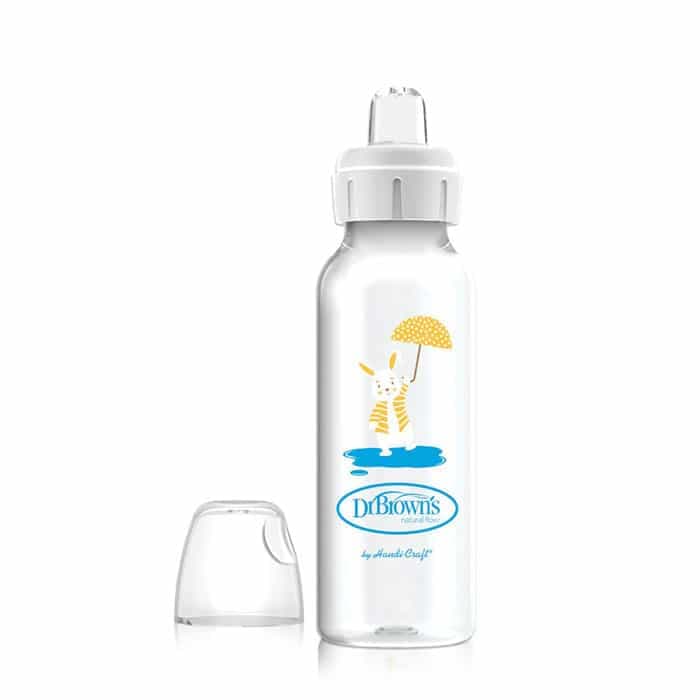 آبخوری طرح خرگوش دکتر براونز 250 میل با قابلیت نصب سرشیشه شیرخوری