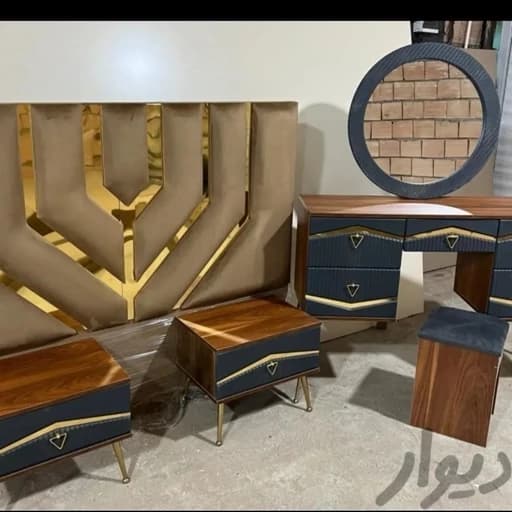 سرویس خواب دونفره و تک نفره تخت خواب کامل مبلمان فرنا مدل 1142843