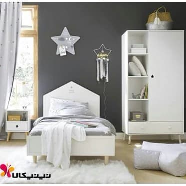 تخت خواب کلبه ای کودک ونوجوان همراه با کمد لباس F186 مبلمان فرنا مدل 1142823