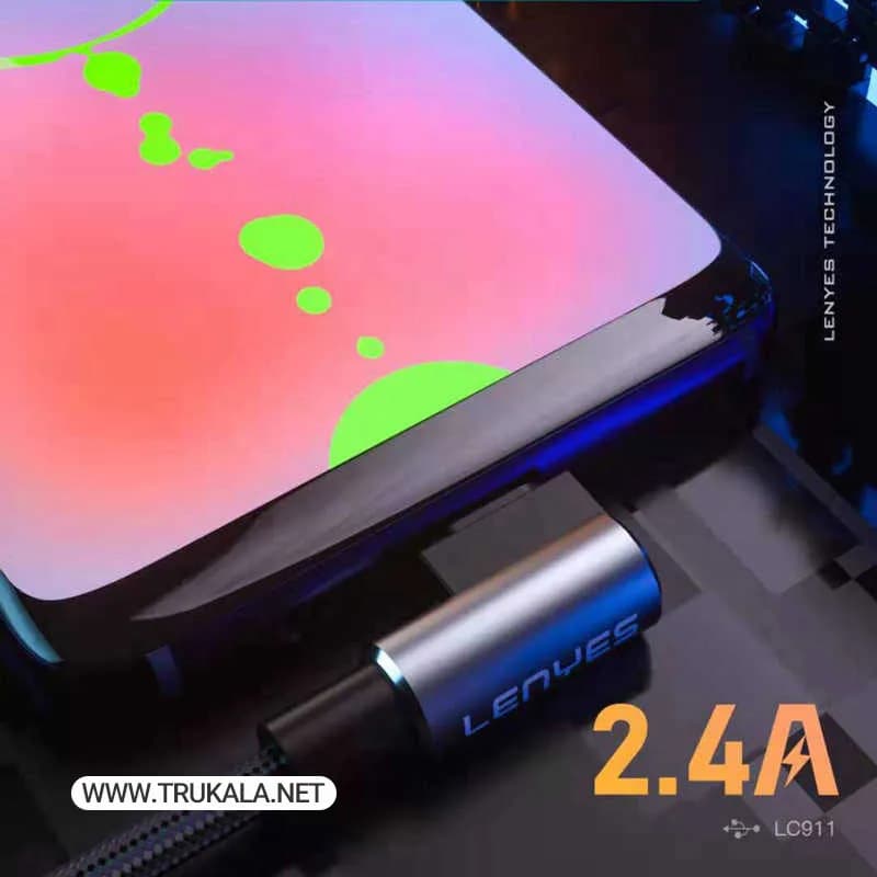 کابل شارژر لنیز L شکل تایپ سی مدل LC911C — تصویر ۴