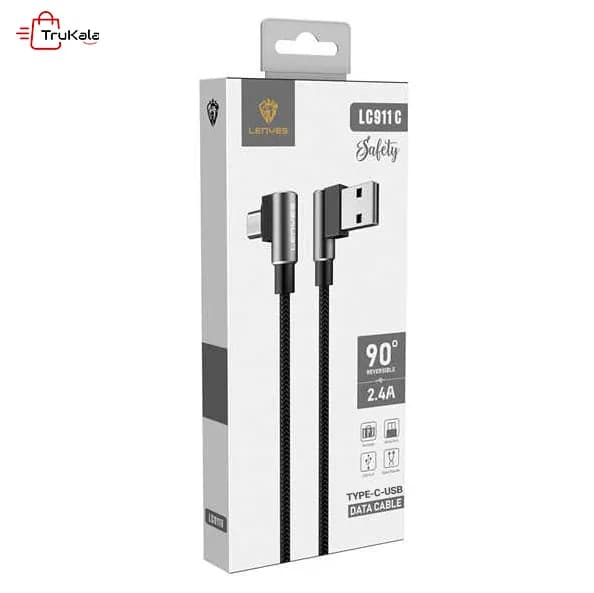 کابل شارژر لنیز L شکل تایپ سی مدل LC911C — تصویر ۲