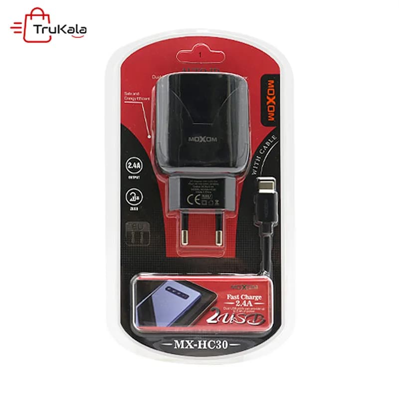 شارژر دیواری موکسوم تایپ سی مدل MX-HC30 — تصویر ۲
