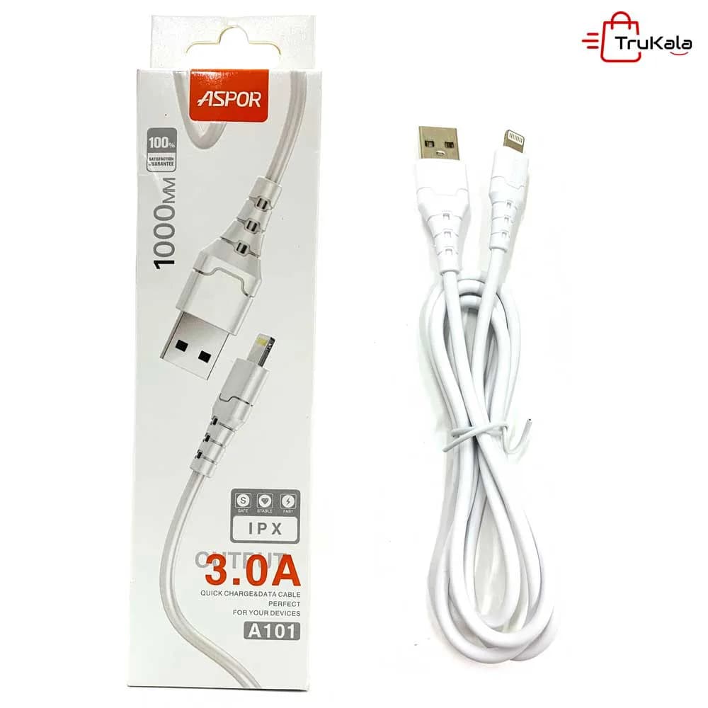 کابل شارژر آیفون آسپور مدل A101 — تصویر ۳