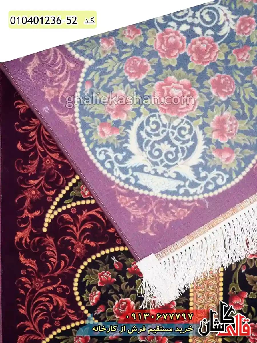 فرش 1200 شانه اصیل طرح کرمان انار زمینه قرمز کاشان — تصویر ۳