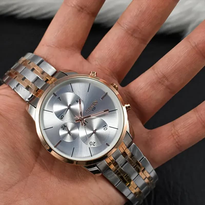 ساعت مچی عقربه ای مردانه سیتیزن سفید صدفی نقره ای مدل 9109M — تصویر ۴