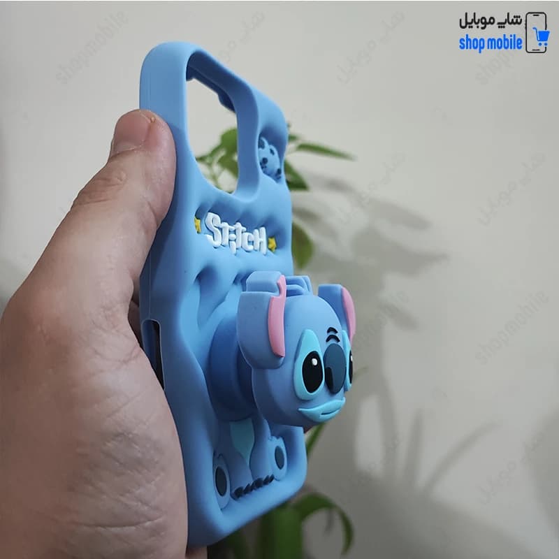 قاب گوشی آیفون 16 پرو مکس (کاور سیلیکونی پاک کنی مدل عروسکی کیوت استندشو طرح استیچ) — تصویر ۴