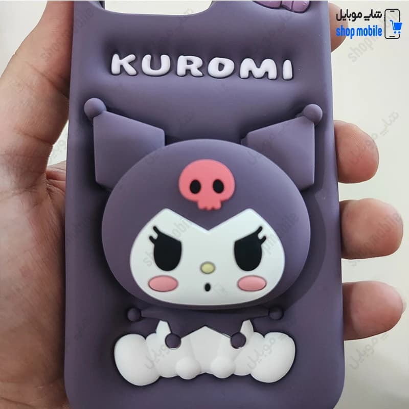 قاب گوشی آیفون 16 پرو مکس (کاور سیلیکونی پاک کنی مدل عروسکی کیوت استندشو طرح کرومی) — تصویر ۲