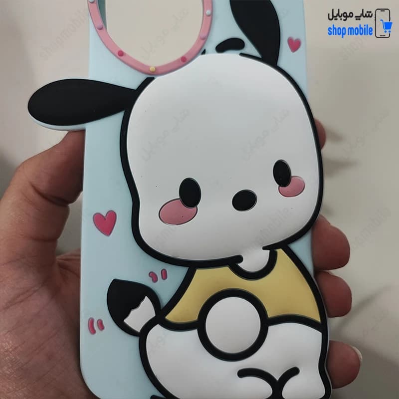 قاب گوشی آیفون 12 / آیفون 12 پرو (کاور سیلیکونی پاک کنی، عروسکی کیوت طرح پوچاکو) — تصویر ۲