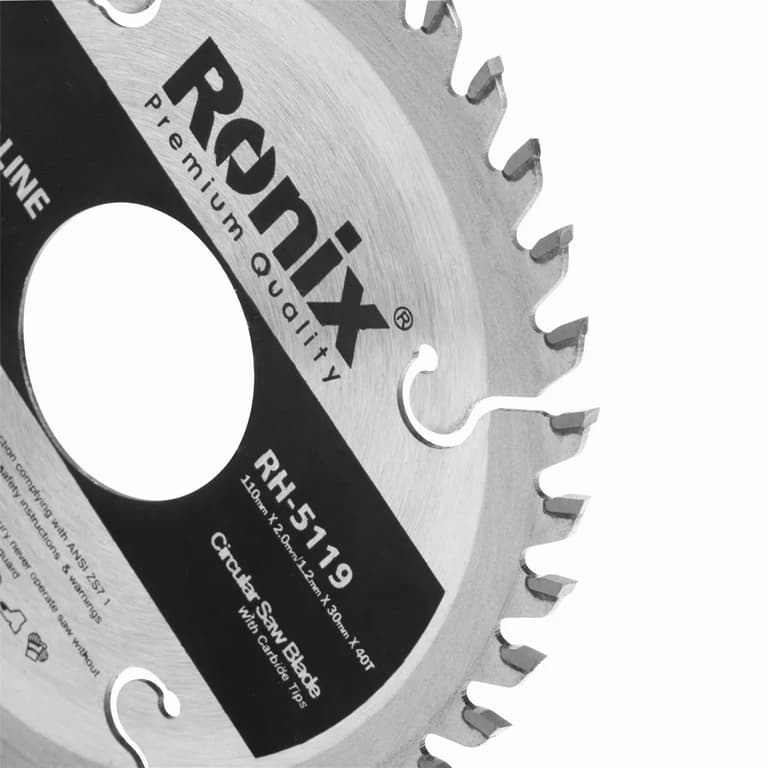تیغ اره گردبر رونیکس مدل RONIX RH-5119 قطر 110 میلی متر 40 دندانه — تصویر ۳