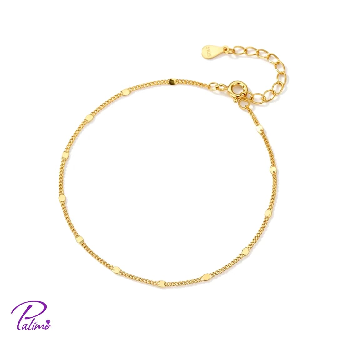 دستبند نقره کارتیه پلاک دار B2243 با روکش طلای 18 عیار