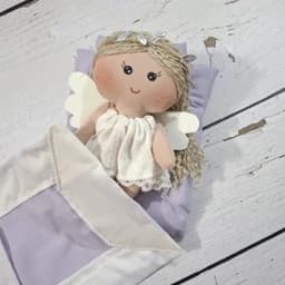 عروسک 15 سانتی فرشته دخترونه با ستِ رختخواب مخصوص خاله بازی بچه ها — تصویر ۴