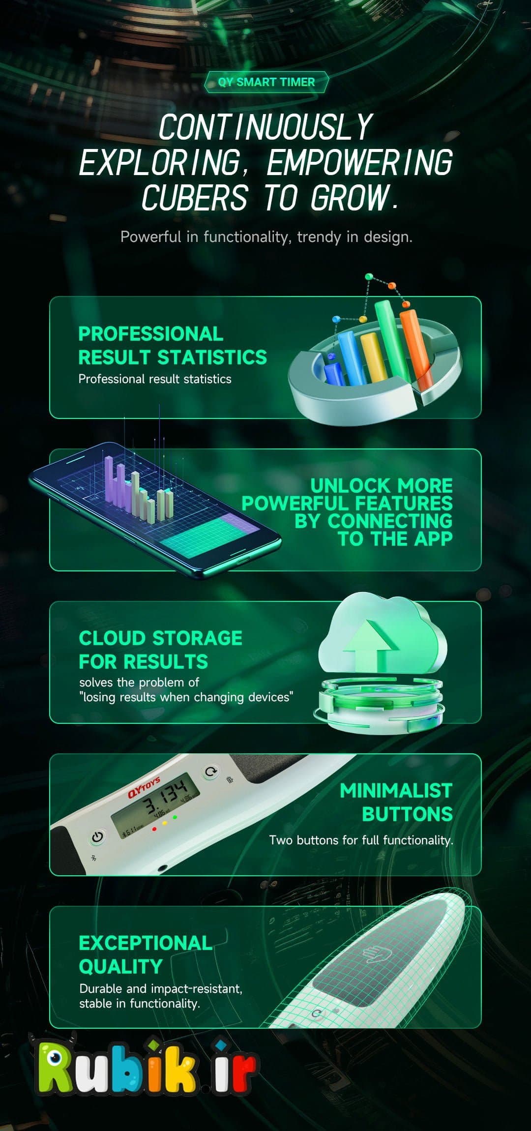 تایمر هوشمند کای وای QiYi Smart Timer — تصویر ۸