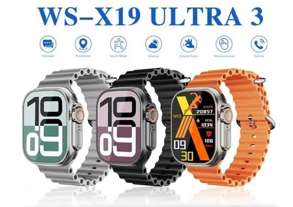 ساعت هوشمند Wiseme WS-X19 Ultra 3 – رنگ طلایی(به همراه هندزفری)