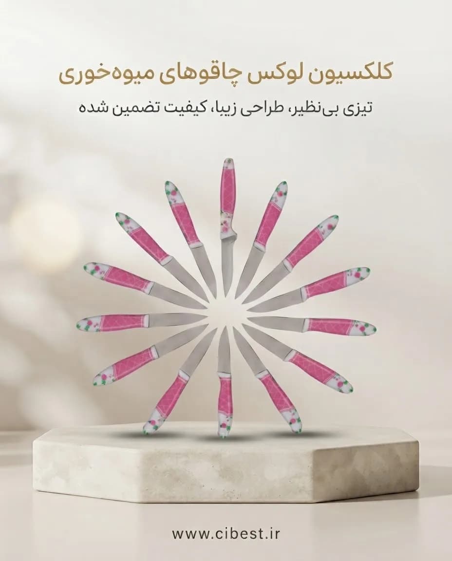 چاقوی میوه‌خوری طرح‌دار مارک یونیک (Unique) 12 عددی