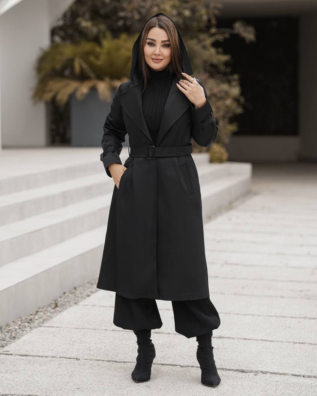بارانی بلند زنانه مدل باران — تصویر ۲