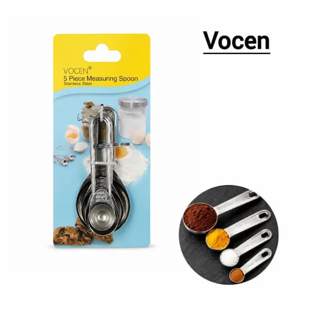 پیمانه قاشقی استیل 5تایی vocen