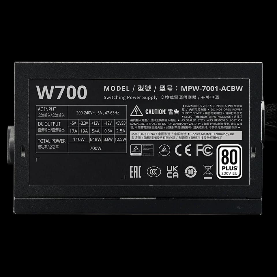 پاور غیر ماژولار کولرمستر مدل ELITE NEX White 700W 230V — تصویر ۴