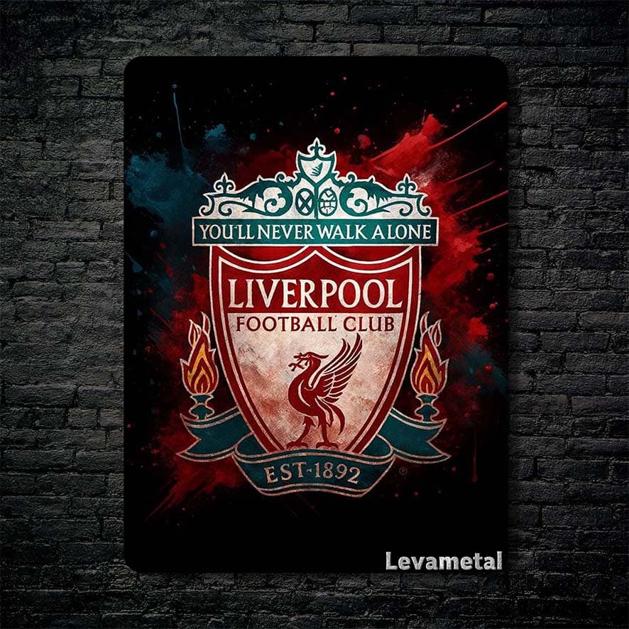 متال پوستر فوتبالی از لوگو تیم Liverpool با کد B-006