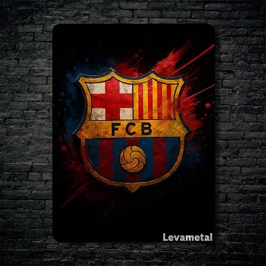 متال پوستر فوتبالی از لوگو تیم Barcelona با کد B-002