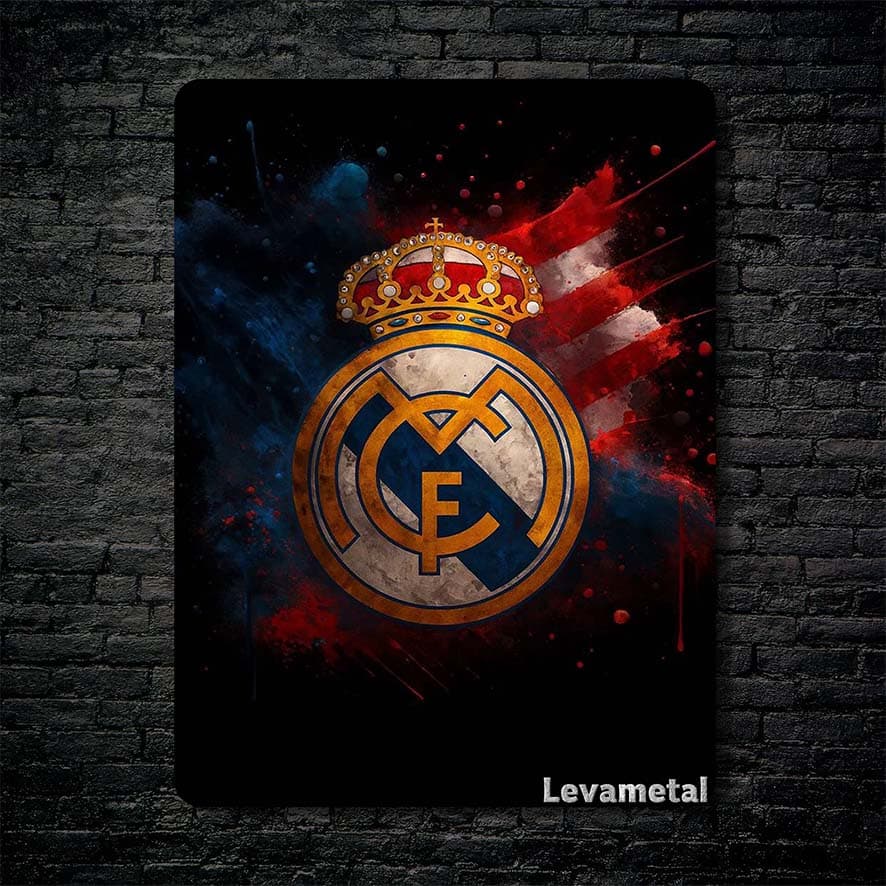 متال پوستر فوتبالی از لوگو تیم Real Madrid با کد B-001
