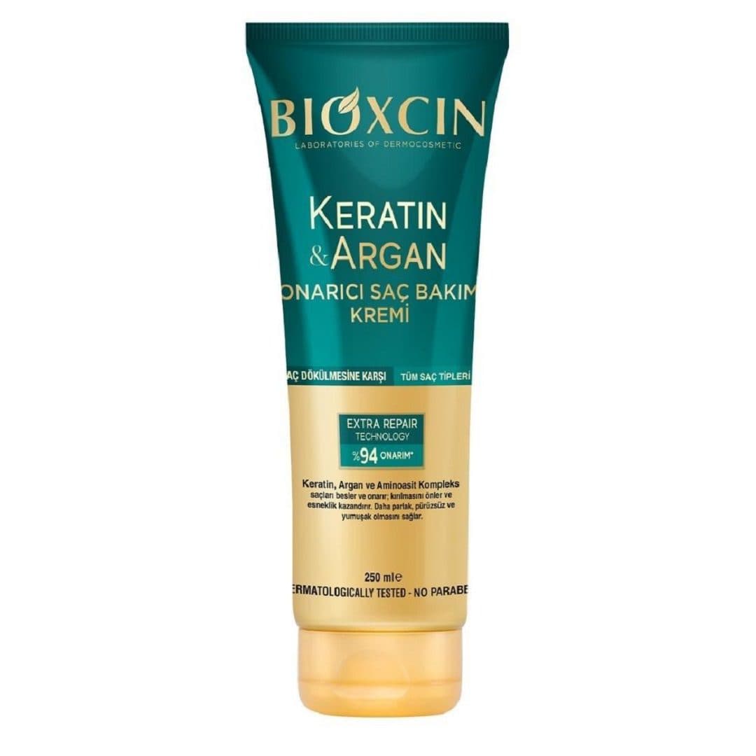 کرم ترمیم کننده مو حاوی کراتین و آرگان بیوکسین Bioxcin