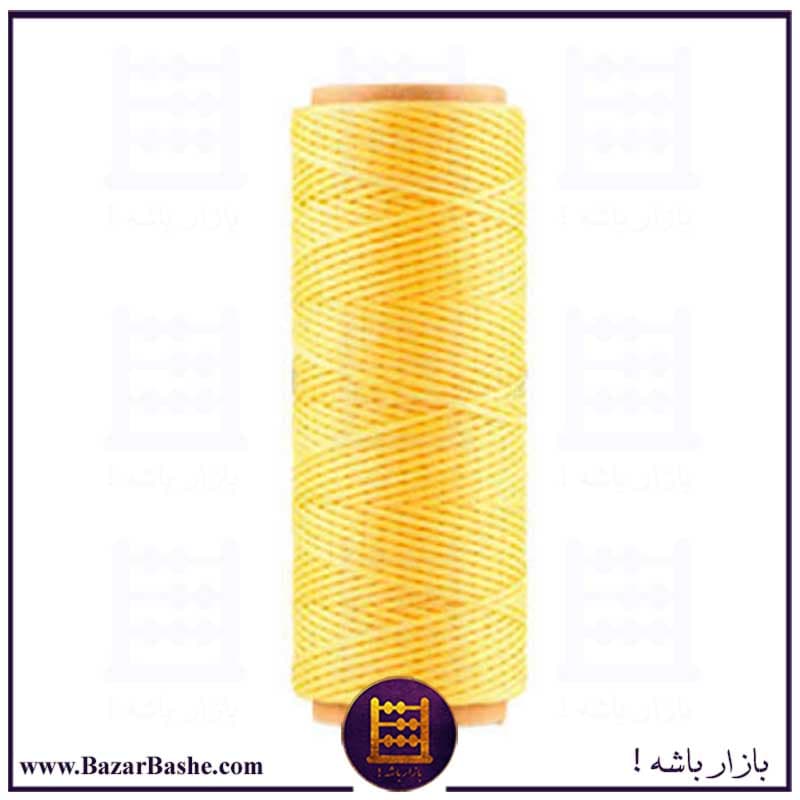 نخ موم دار چرم دوزی یاسین (وارداتی) رنگ زرد لیمویی طول 50 متر