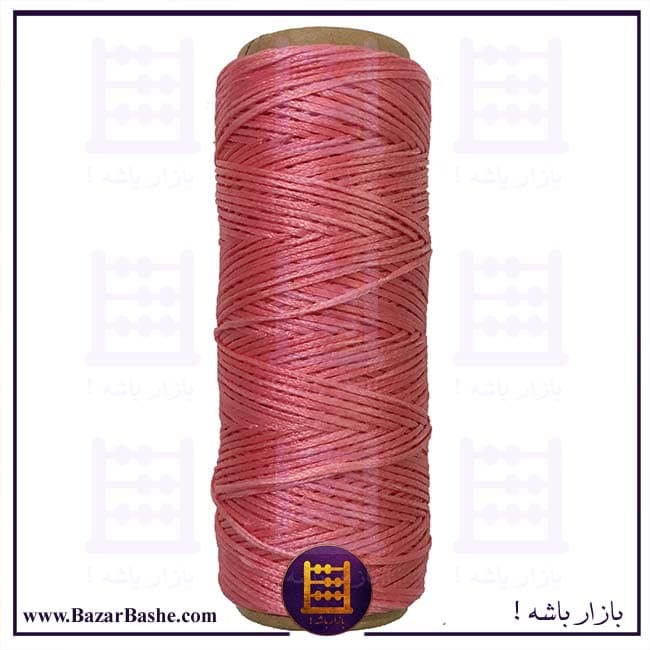 نخ موم دار چرم دوزی یاسین (وارداتی) رنگ صورتی طول 50 متر