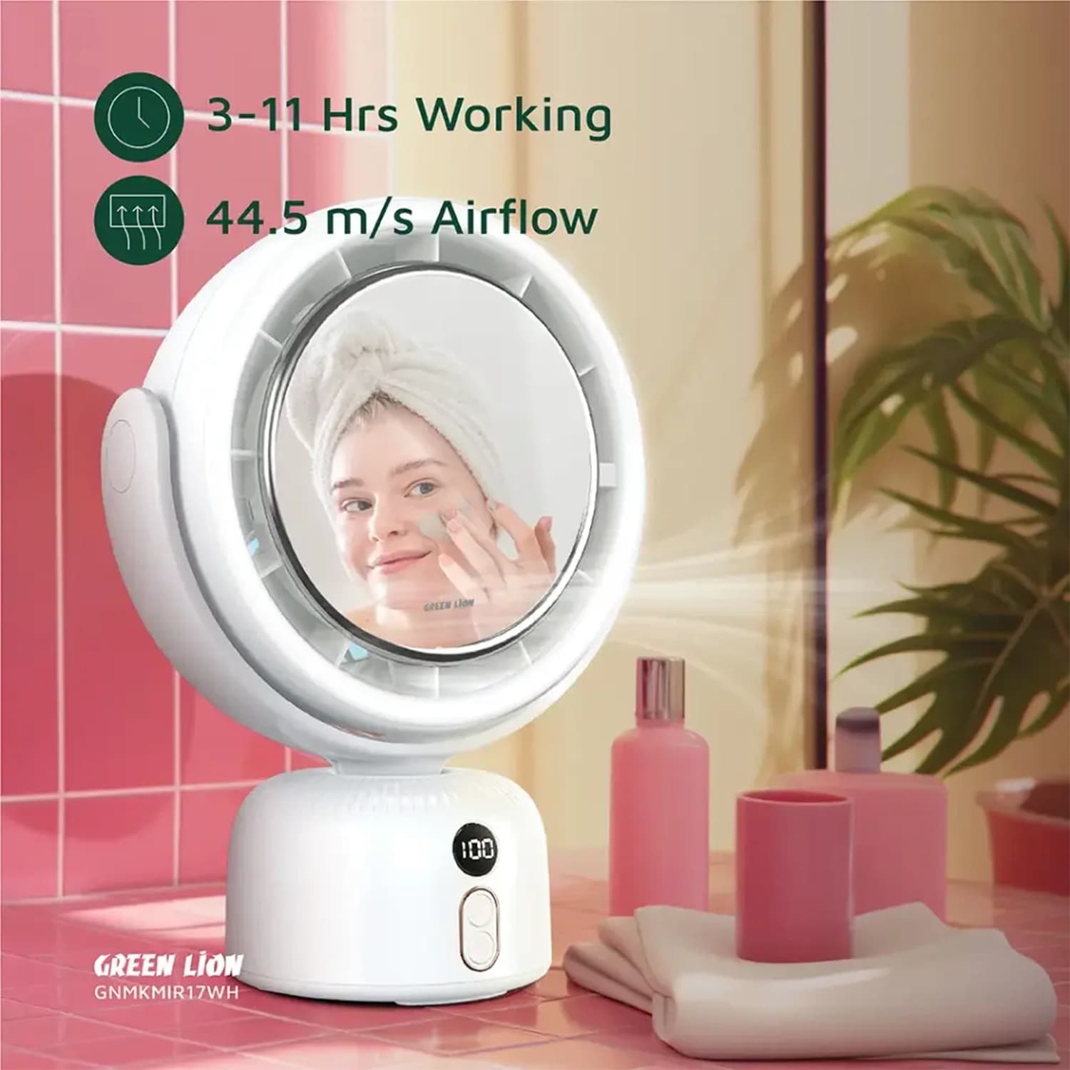 گجت آرایشی گرین لاین Makeup Mirror Fan — تصویر ۲