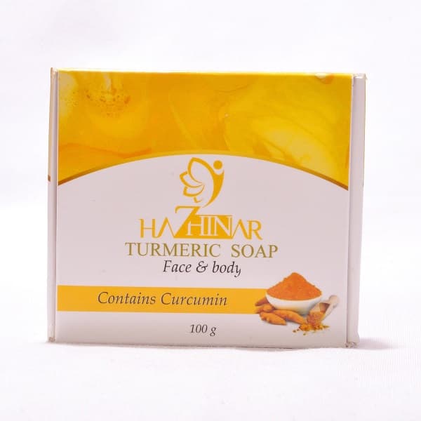 صابون زردچوبه برند هاژینار (لایه بردار و روشن کننده) مناسب پوست مختلط و چرب — تصویر ۳