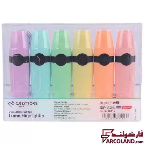 ماژیک هایلایتر لومو پاستیلی کریتورز کلاس Creators Class Pastel HLP-6 بسته 6 عددی — تصویر ۷