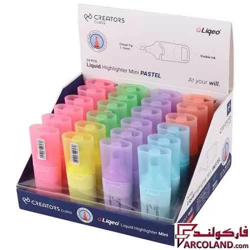 ماژیک هایلایتر مایع مینی پاستیلی کریتورز کلاس Creators Class Pastel H-3128B بسته 24 عددی