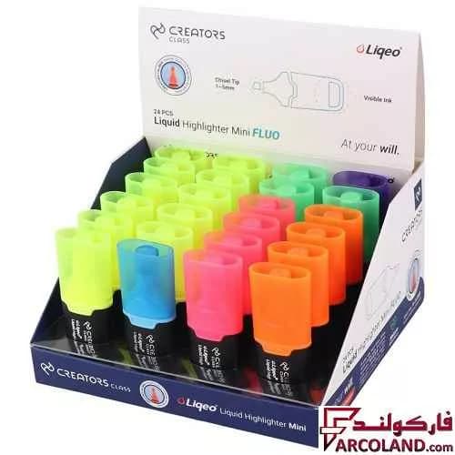 ماژیک هایلایتر مایع مینی کریتورز کلاس Creators Class FLUO H-3128B بسته 24 عددی