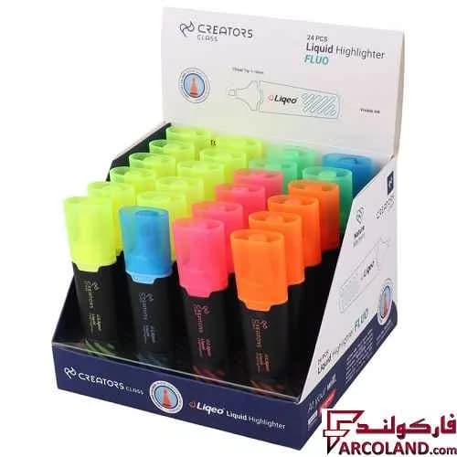 ماژیک هایلایتر مایع کریتورز کلاس Creators Class H-3128 بسته 24 عددی